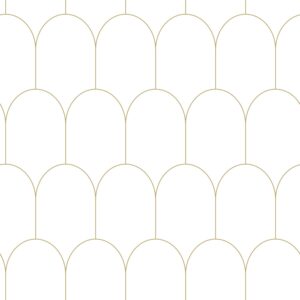 Papel tapiz art deco blanco y oro
