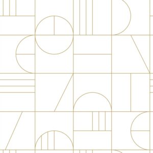 Papel tapiz art deco blanco y oro