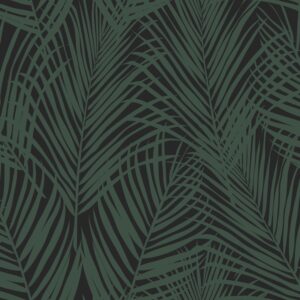 Papel tapiz hojas de palmera verde oscuro