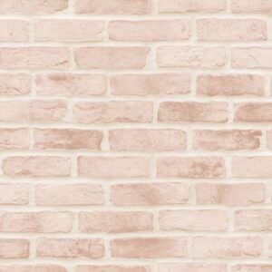 Papel tapiz pared de ladrillos rosa melocotón claro