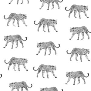 Papel tapiz pantera blanco y negro