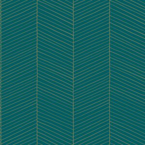 Papel tapiz chevron verde esmeralda y oro