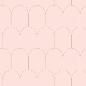 Papel tapiz art deco rosa suave y oro