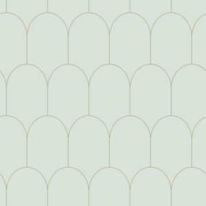 Papel tapiz art deco menta verde claro y oro