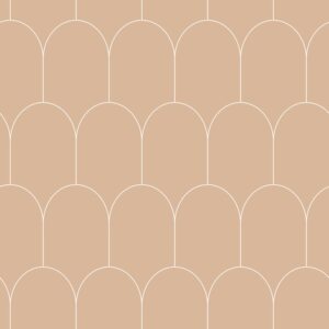 Papel tapiz art deco rosa melocotón y oro