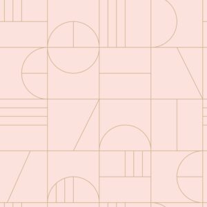 Papel tapiz art deco rosa suave y oro