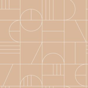 Papel tapiz art deco rosa melocotón y blanco