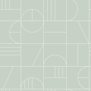 Papel tapiz art deco menta verde y blanco