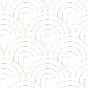 Papel tapiz art deco blanco y oro