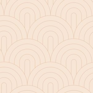 Papel tapiz art deco rosa melocotón claro y oro rosa