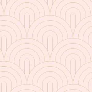 Papel tapiz art deco rosa suave y oro rosa
