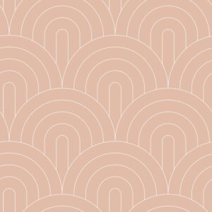Papel tapiz art deco rosa melocotón