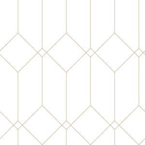 Papel tapiz art deco blanco y oro